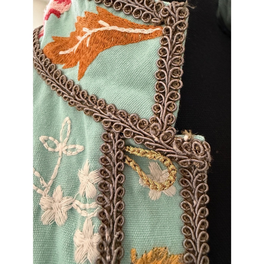 Sundance Womens Floral Embroidered Jacket Boho Size M Cottage Whimsical Artsy - Picture 8 of 12